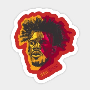 Jimmy Butler Sketch - Real Heat Colors Sticker